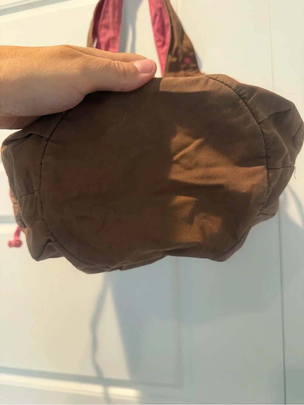 Y2K American Eagle RipStop Hobo Shoulder Bag Chocolate Brown & Pink